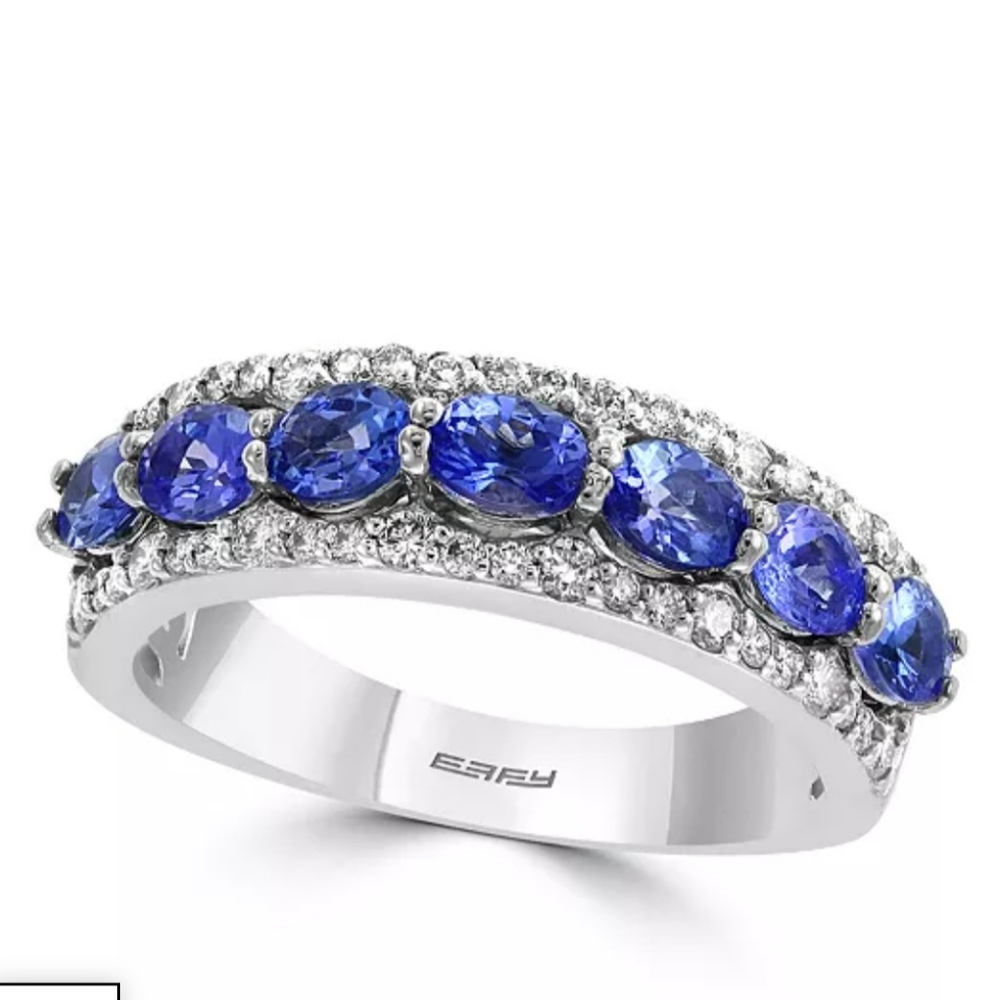 EFFY Tanzanite & Diamond band, 14k white gold
